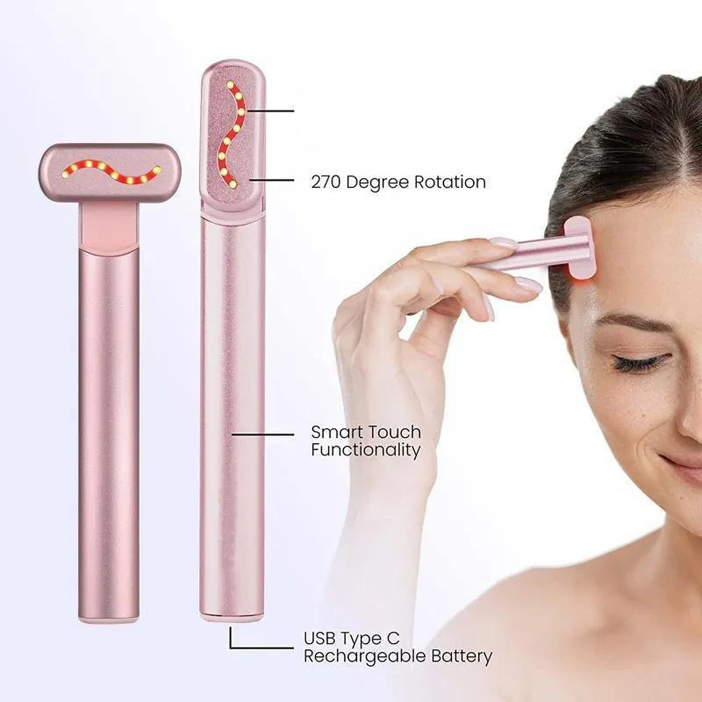 Eye Massager Wand Rechargeable Heated Vibration