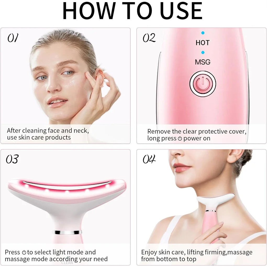 Neck Face Massager Skin Care Face Massage Tool, 3-in-1