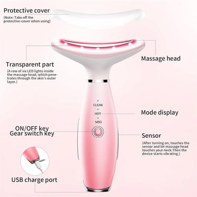 Neck Face Massager Skin Care Face Massage Tool, 3-in-1